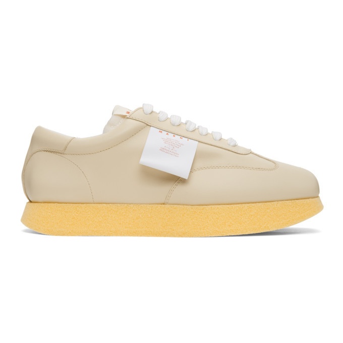 Marni White and Beige Leather Light Sneakers Marni