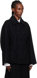 YOHJI YAMAMOTO Black Darts Pea Coat