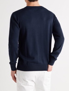 MAISON KITSUNÉ - Slim-Fit Logo-Appliquéd Wool Sweater - Blue