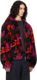 Chopova Lowena Black Engine Party Oversized Hooded Fleece Jacket