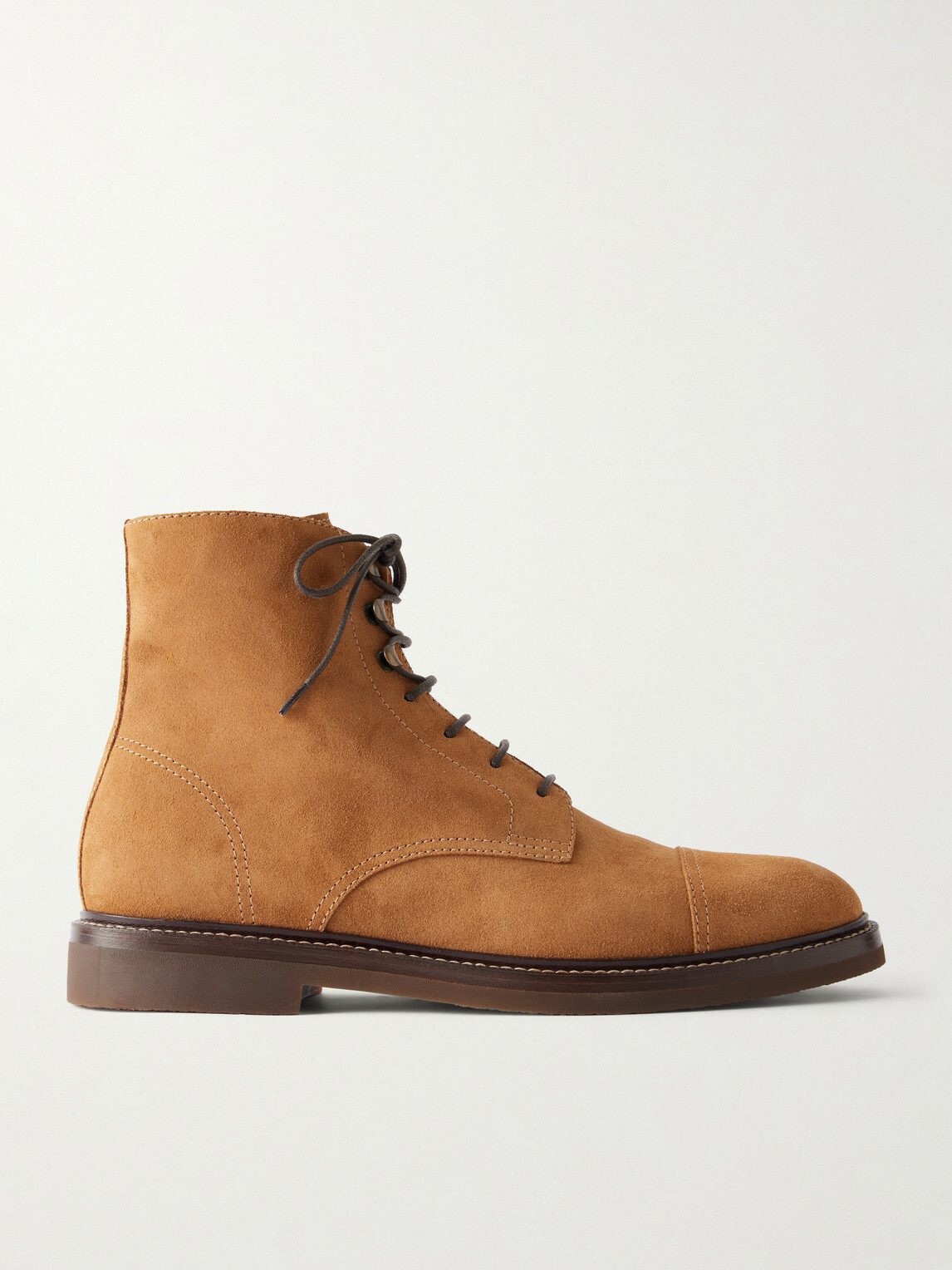 Brunello Cucinelli - Suede Lace-Up Boots - Brown