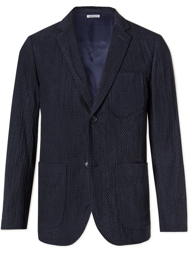 Photo: BLUE BLUE JAPAN - Slim-Fit Textured-Cotton Suit Jacket - Blue - M