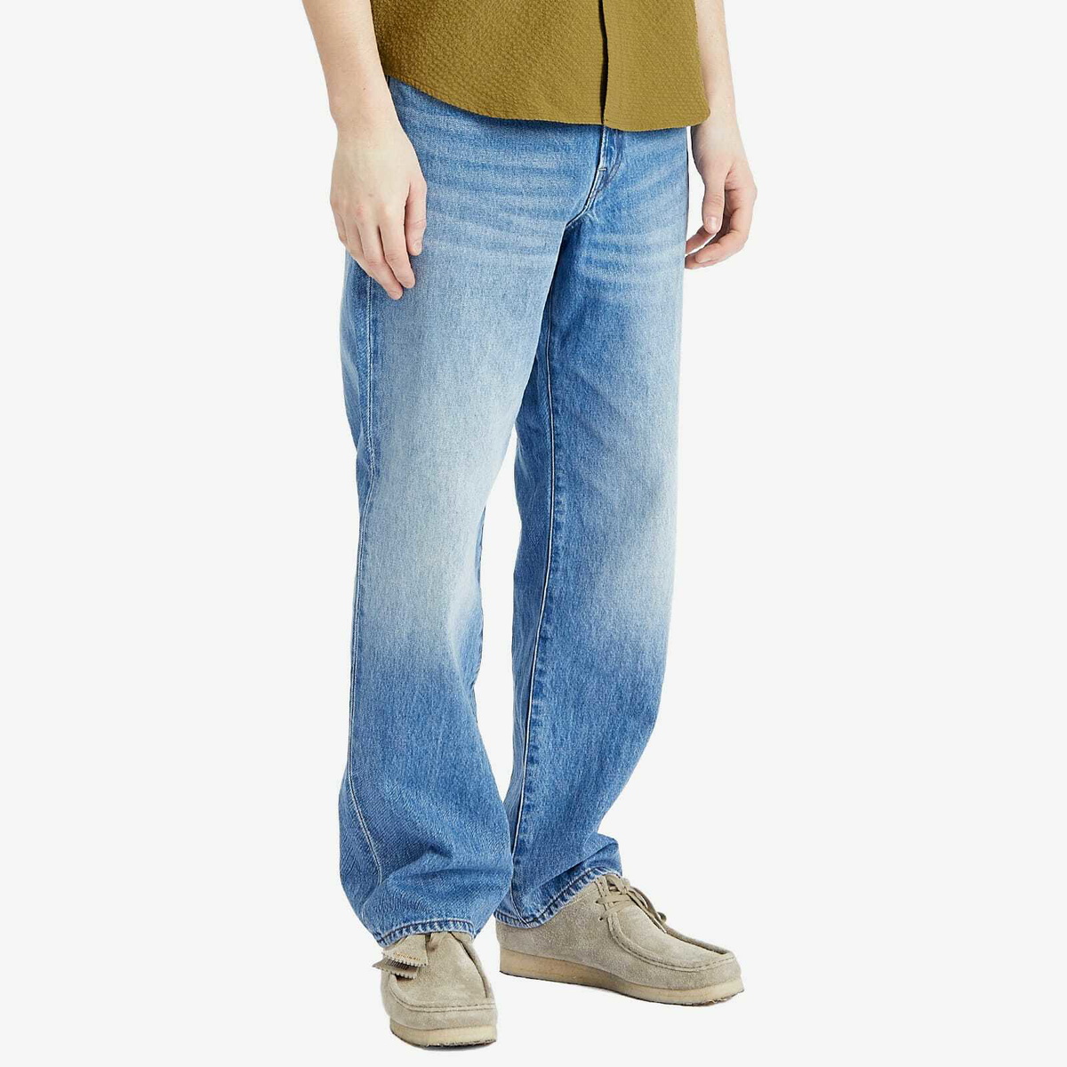 Paul Smith Men's Relaxed Fit Embroidered Stripe Denim Jeans in Blue