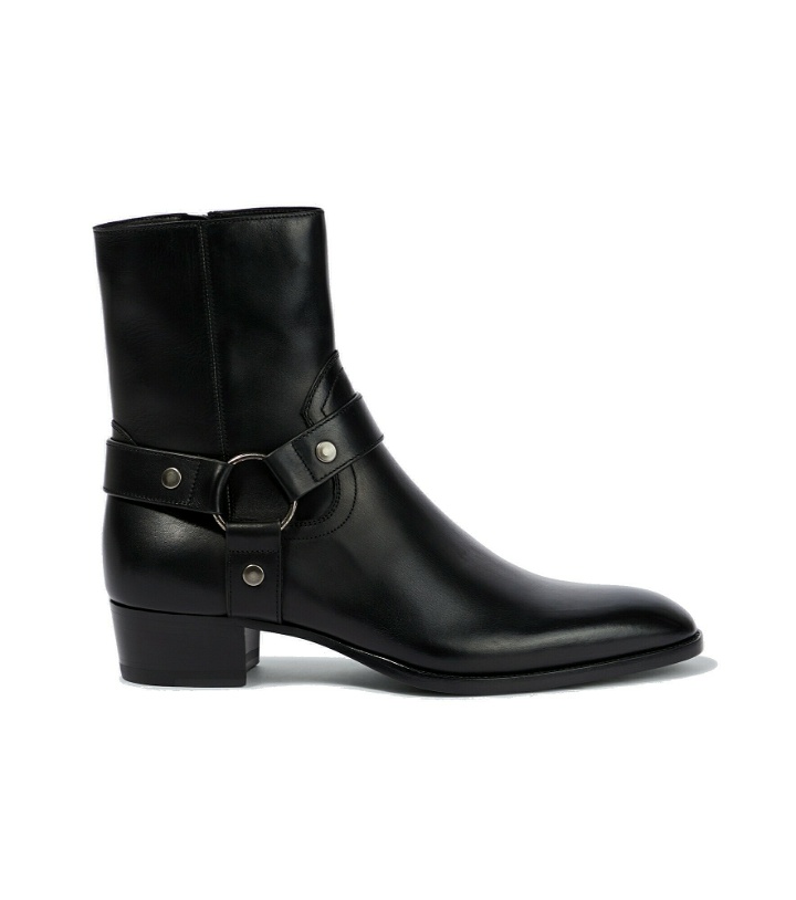 Photo: Saint Laurent - Wyatt Harness leather ankle boots