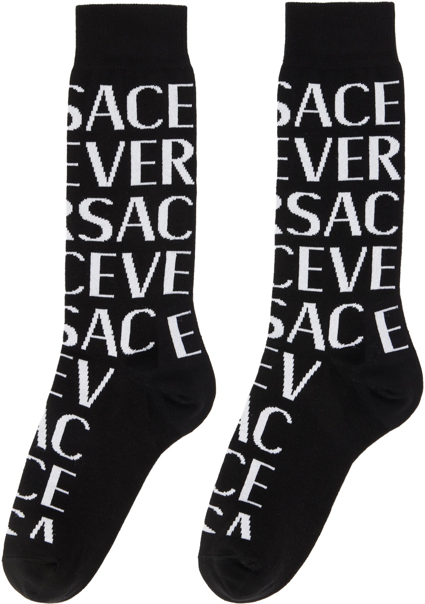 Versace Black Logo Socks Versace