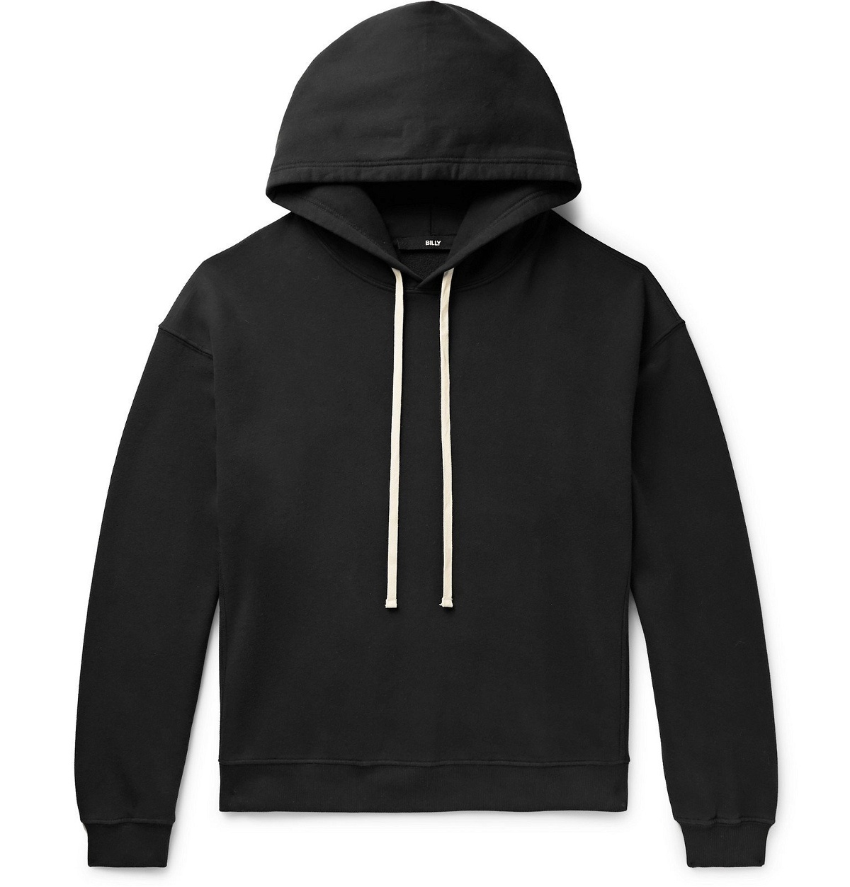 Photo: BILLY - Cloud Garment-Dyed Loopback Cotton-Jersey Hoodie - Black