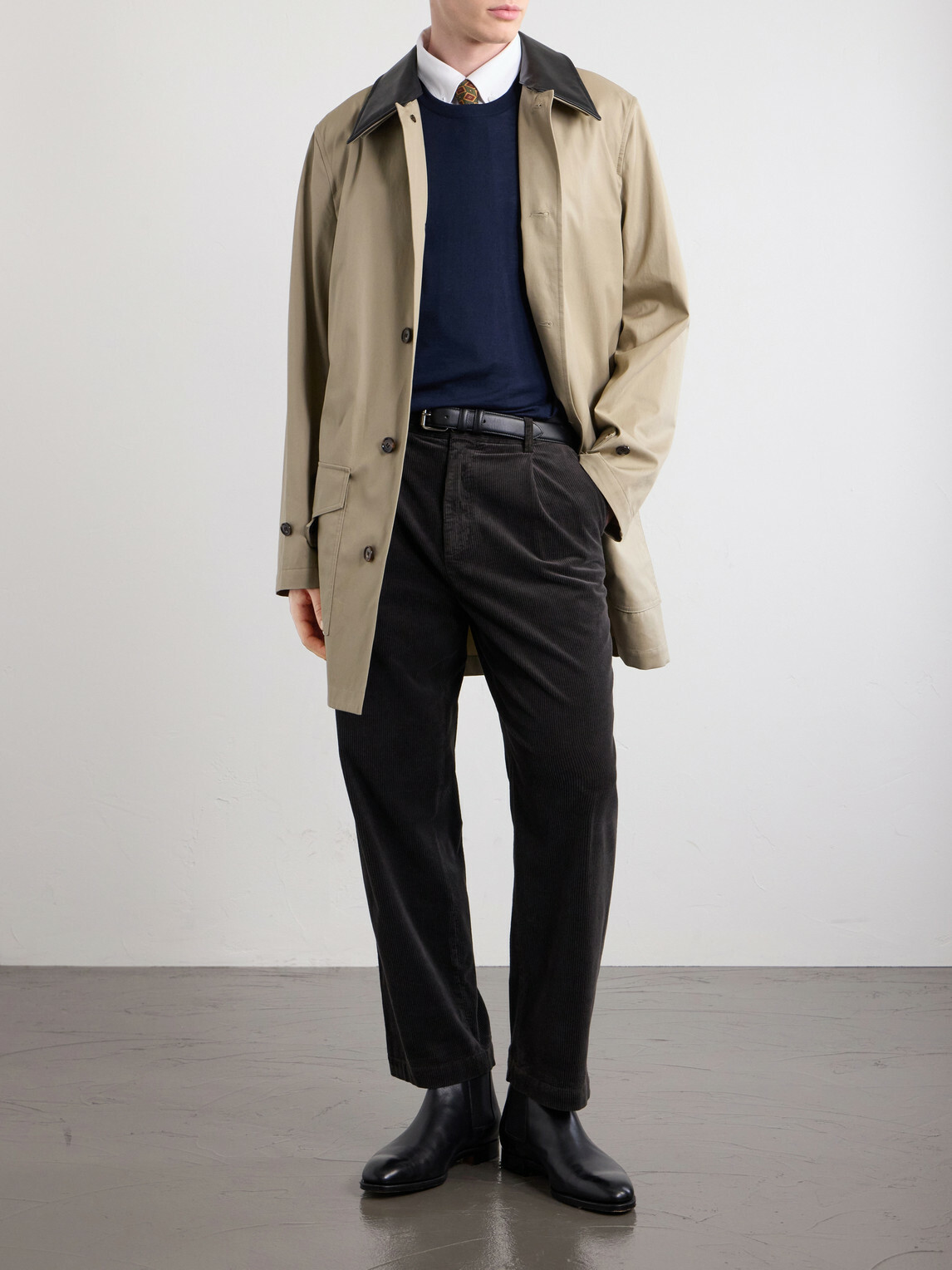 Burberry - Leather-Trimmed Cotton-Gabardine Trench Coat - Neutrals