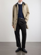 Burberry - Leather-Trimmed Cotton-Gabardine Trench Coat - Neutrals