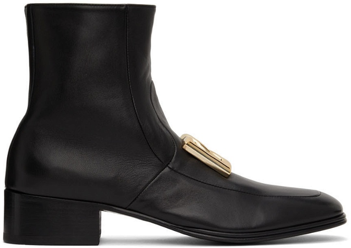 Photo: Dolce & Gabbana Black Leather Animalier Boots