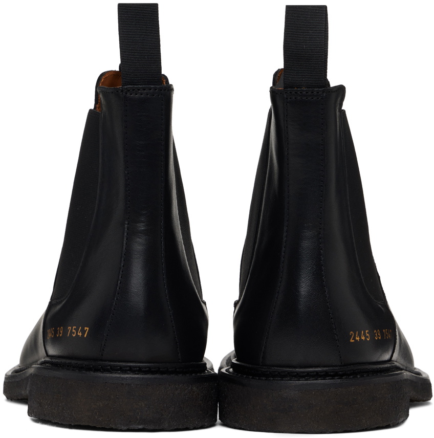Common Projects Black Leather Chelsea Boots