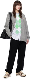 Comme des Garçons Shirt Gray Lacoste Edition Cardigan