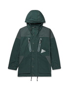 AND WANDER - Printed Nylon Hooded Jacket - Green