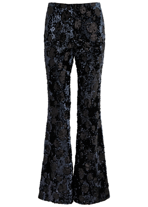 Photo: Dorothee Schumacher Shimmering Attraction Sequin-embellished Trousers Navy