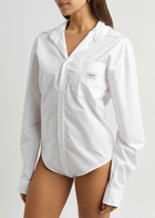 Coperni Cotton-poplin Shirt Bodysuit White