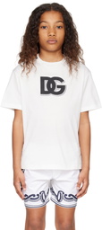 Dolce&Gabbana Kids White DG Logo Jersey T-shirt