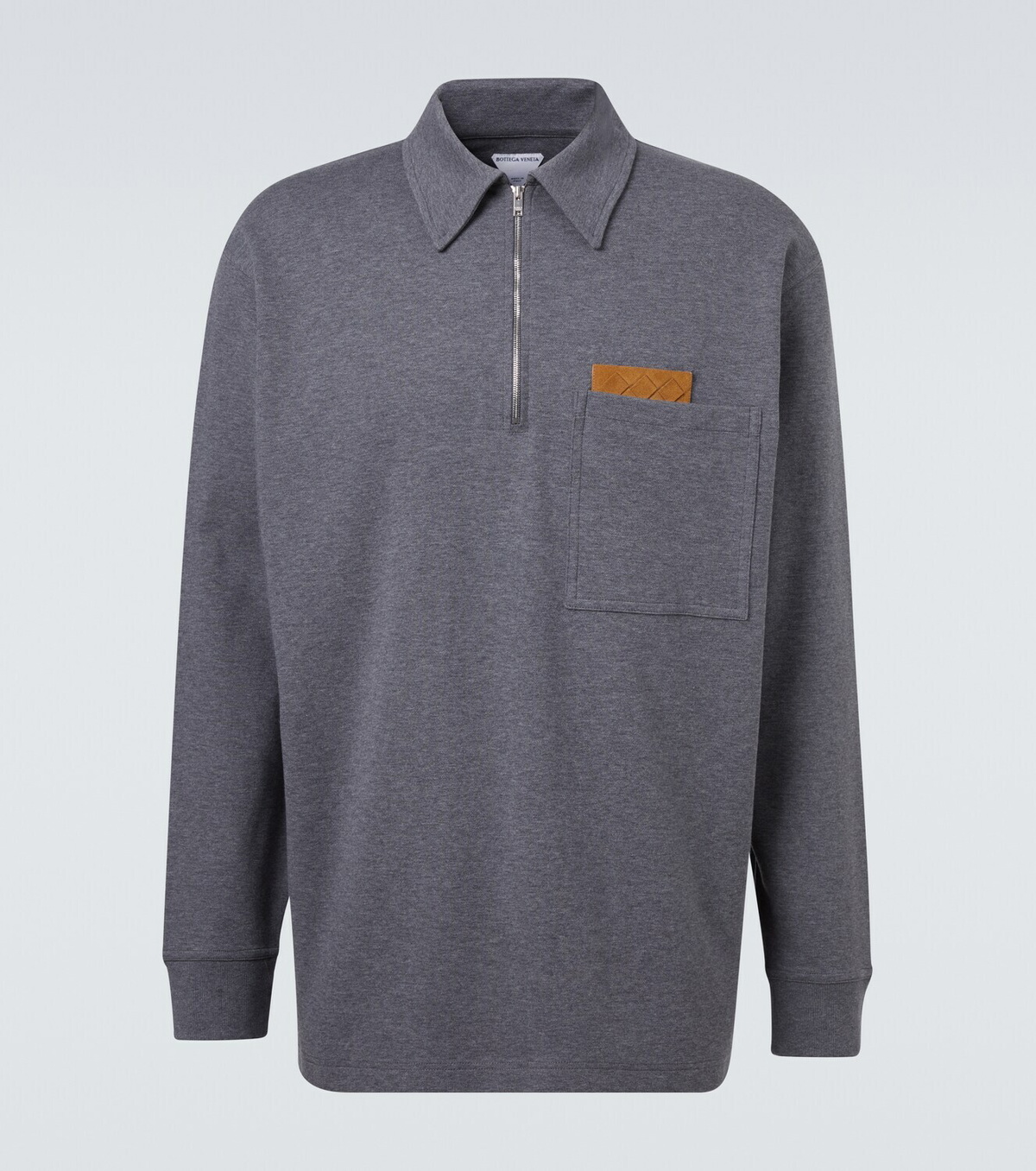 Bottega Veneta Intrecciato cotton jersey polo sweater