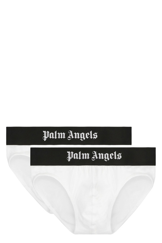 Photo: Palm Angels Set Of Two Cotton Briefs With Logoed Elastic Band