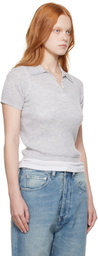 Guest in Residence Gray Shrunken Polo