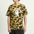 A Bathing Ape Men's 1St Camo College T-Shirt in Yellow
