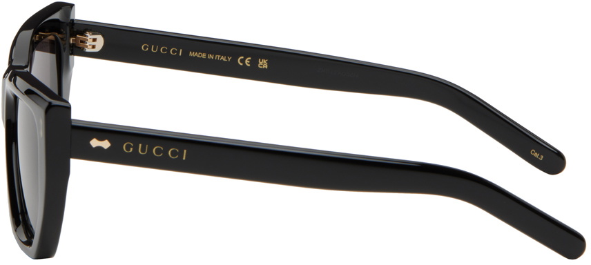Gucci Black Rivetto Geometrical Acetate Sunglasses Gucci display picture 1