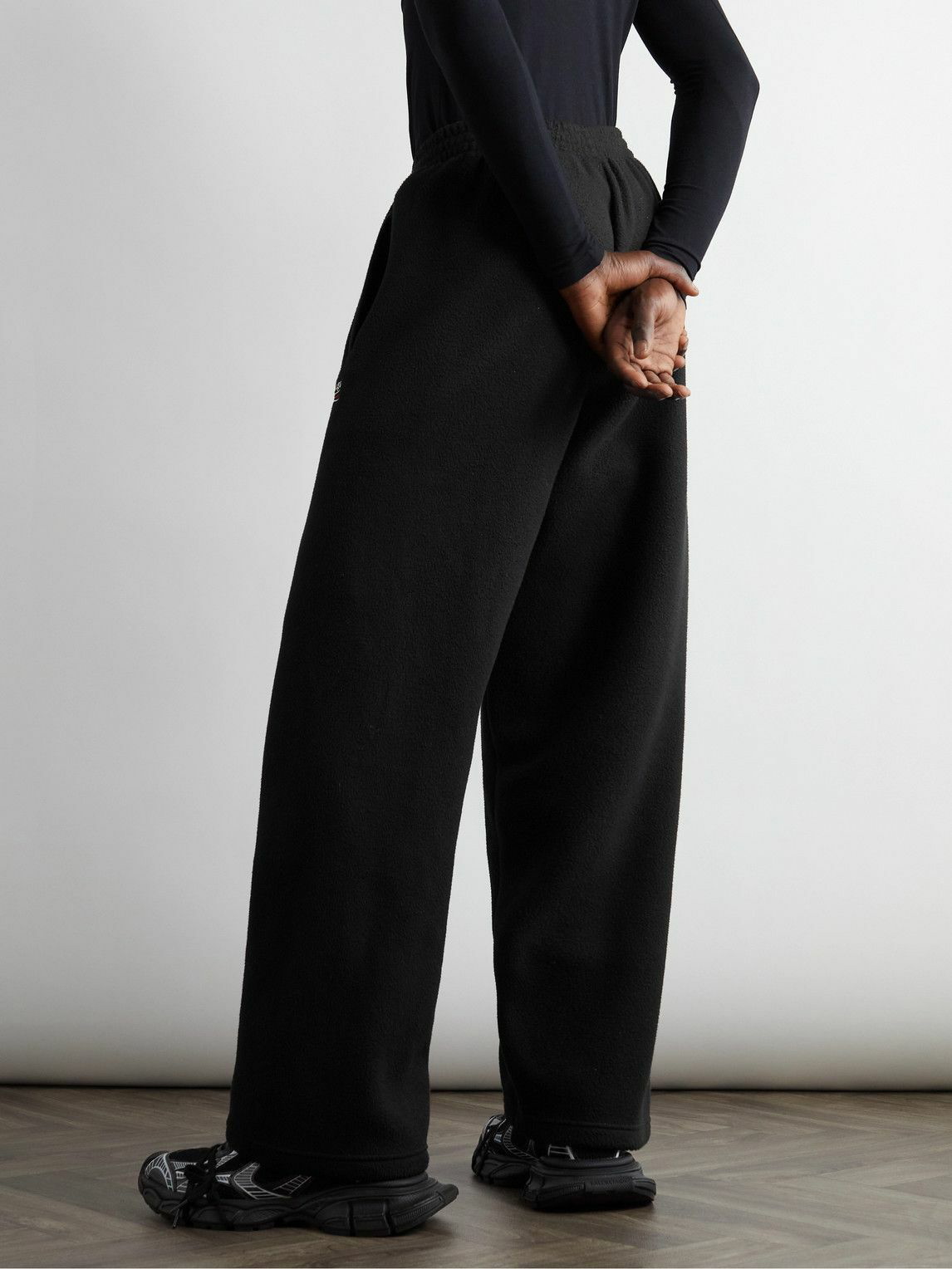 Balenciaga - Straight-Leg Logo-Embroidered Cotton-Jersey