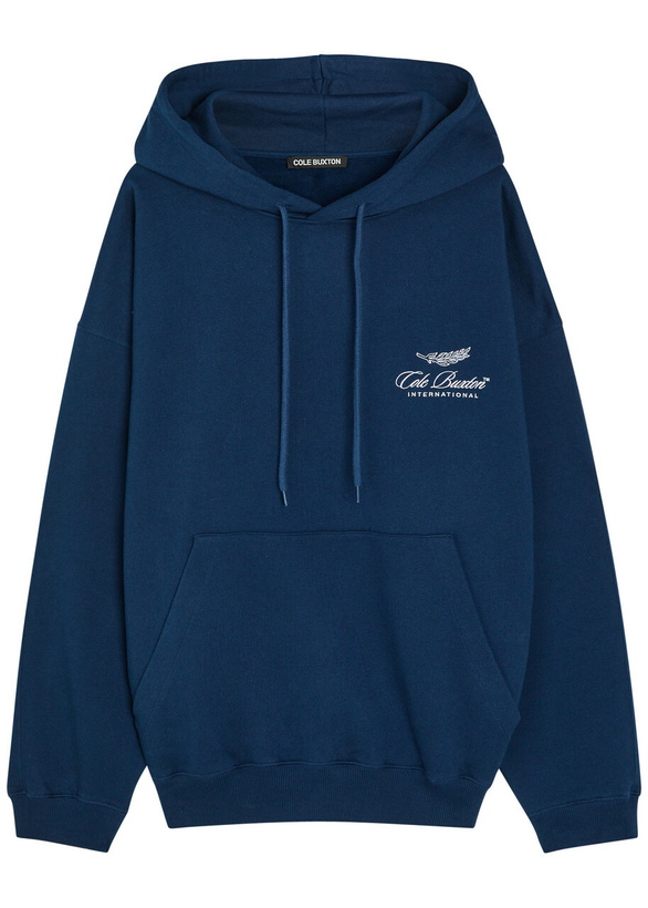 Photo: Cole Buxton International Hooded Logo-embroidery Cotton Sweatshirt Navy
