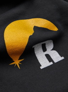 Rhude - Logo-Print Cotton-Jersey Hoodie - Black