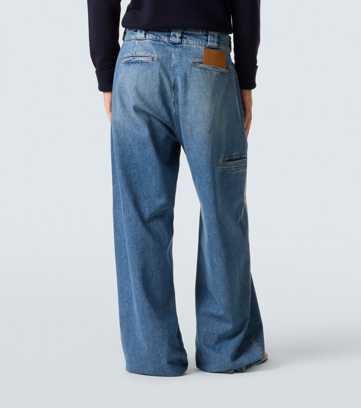 Plan C Faded wide-leg jeans