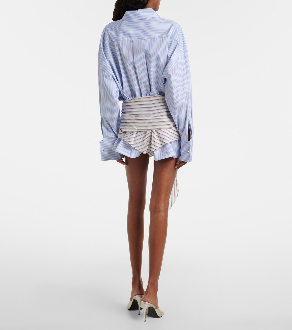 The Attico Striped cotton shirt dress