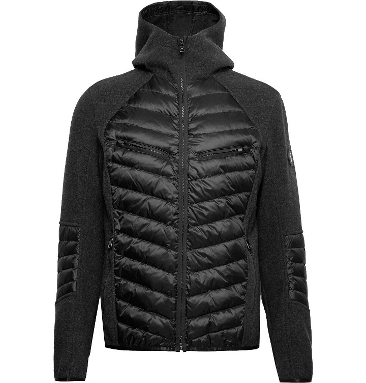 Photo: Bogner - Amaro-D Panelled Wool-Blend and Quilted Ripstop Down Hooded Ski Jacket - Gray