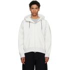 sacai Off-White Cotton Jersey Hoodie