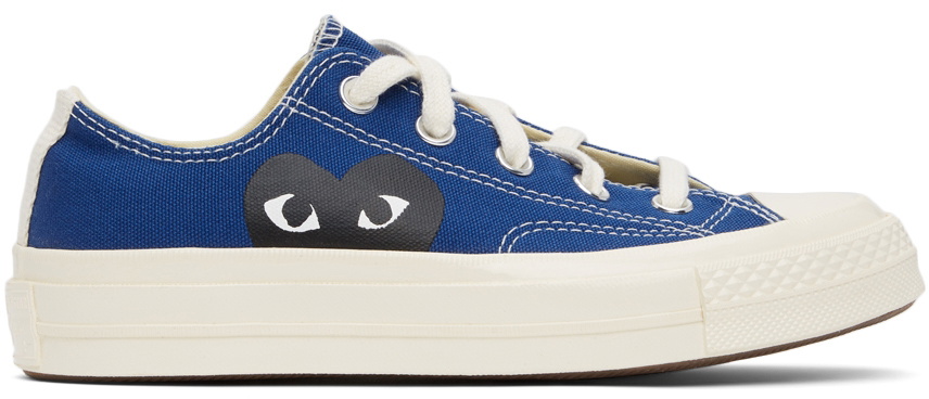 COMME des GARÇONS PLAY Blue Converse Edition Half Heart Chuck 70 Low Sneakers