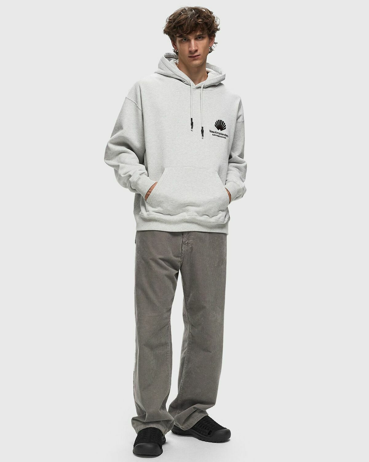 New Amsterdam Logo Hoodie Ash/Vineyard Wine Hoodie Grey Hoodies