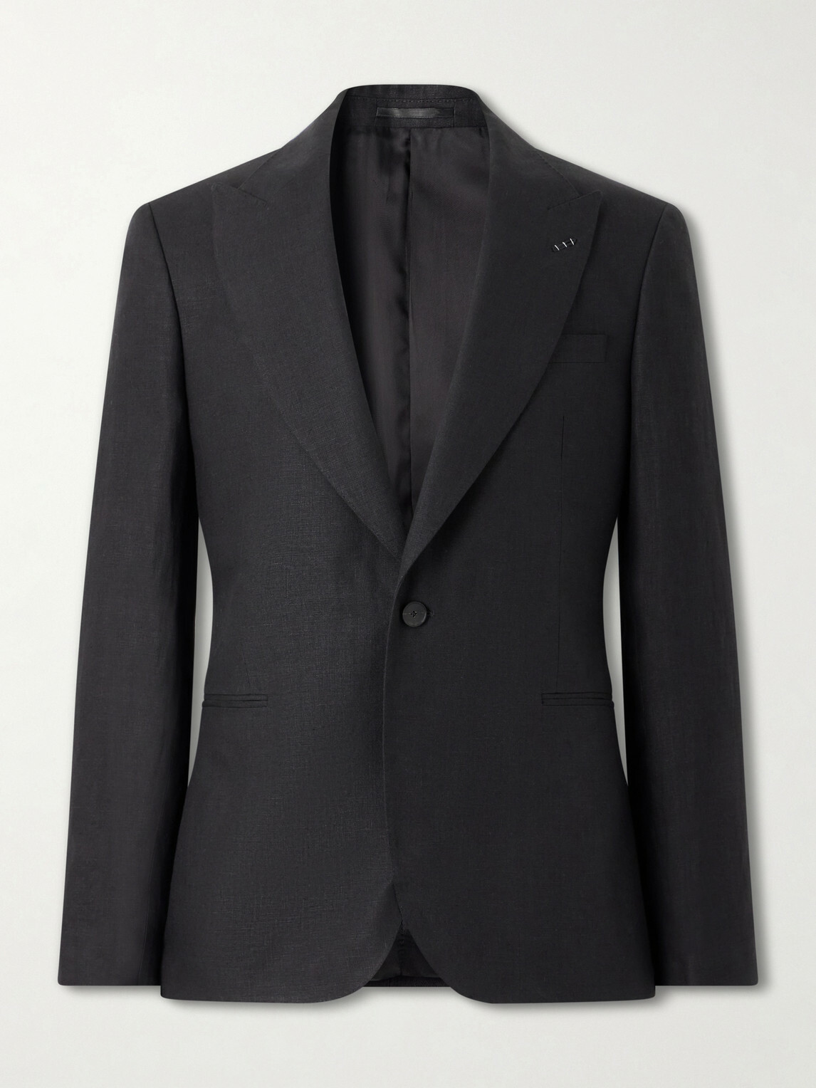 Mr P. - Slim-Fit Linen Tuxedo Jacket - Black