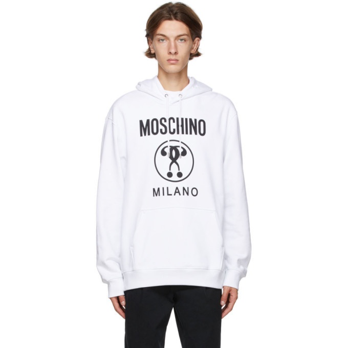 Photo: Moschino White Double Question Mark Hoodie