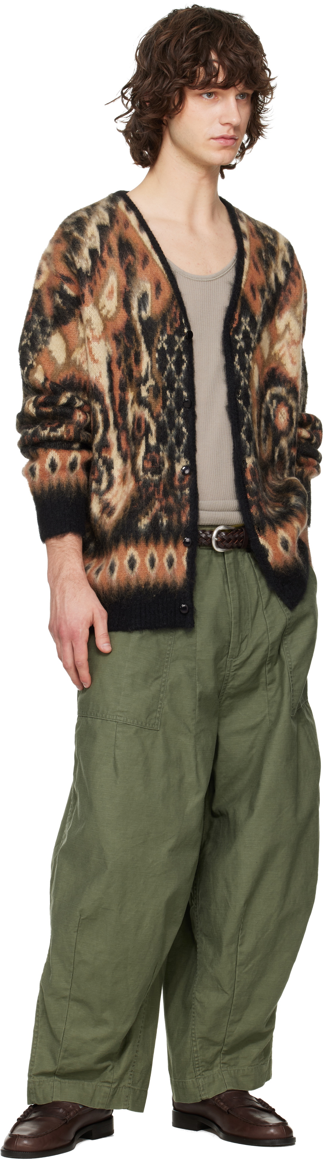NEEDLES Black & Brown Mohair Paisley Cardigan