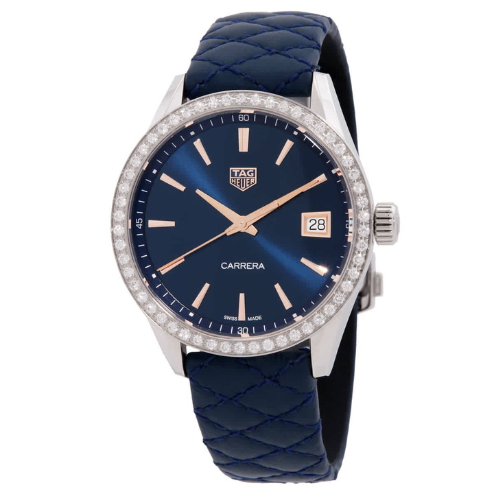 Photo: Tag Heuer Carrera Quartz Diamond Blue Dial Ladies Watch WBK1317.FC8259