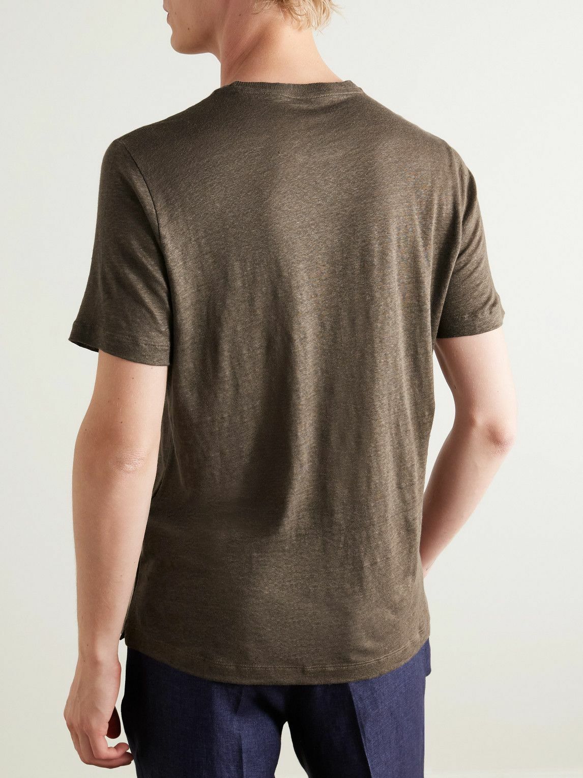 De Petrillo - Linen-Jersey T-Shirt - Brown