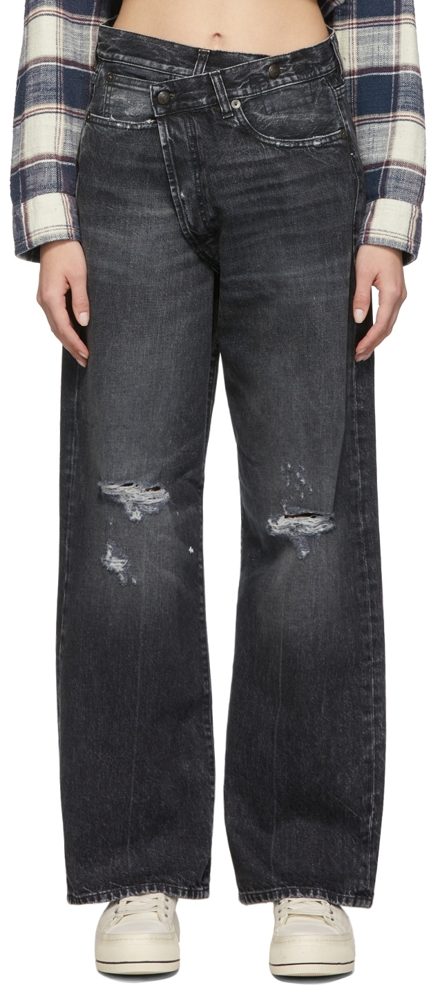 R13 Black Cross Over Jeans R13