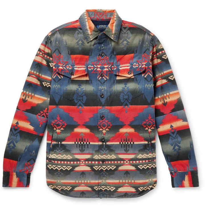 Photo: Polo Ralph Lauren - Sherpa-Lined Cotton-Jacquard Shirt Jacket - Men - Multi