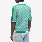 Casablanca Men's Lurex Jacquard Polo Shirt in Green