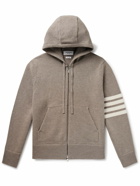 Thom Browne - Intarsia Virgin Wool Zip-Up Hoodie - Brown