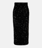 Vince Sequined velvet midi skirt