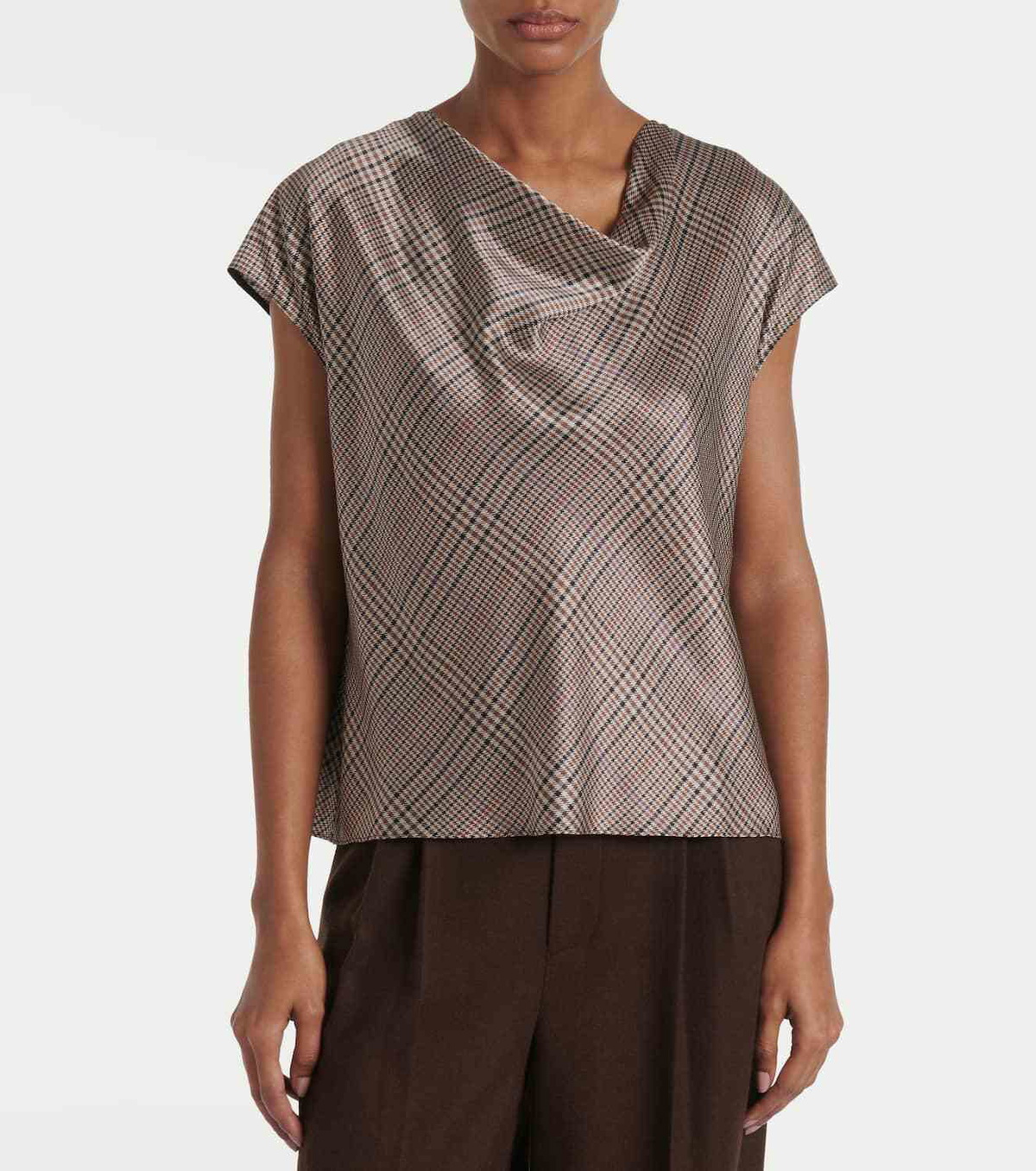 Vince Houndstooth silk top