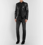 Saint Laurent - Embroidered Leather Jacket - Men - Black