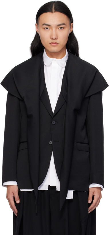 Photo: Simone Rocha Black Scarf Insert Classic Blazer