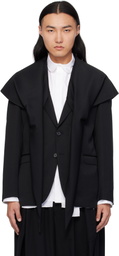 Simone Rocha Black Scarf Insert Classic Blazer