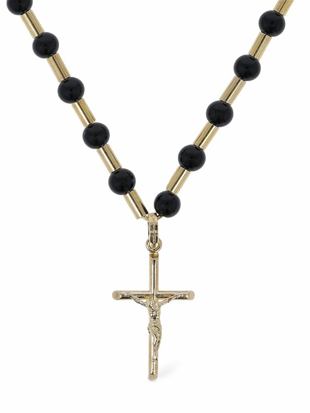 Photo: DOLCE & GABBANA - Crucifix Charm Beaded Chain Necklace