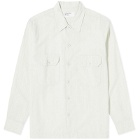 Universal Works Men's Shin Seersucker Utility Shirt in White