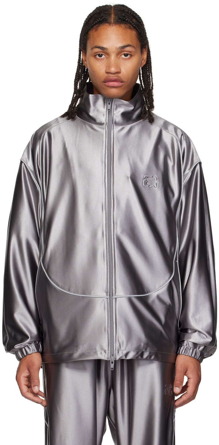 Alexander Wang Grey Denim Logo Puffer Jacket - ShopStyle